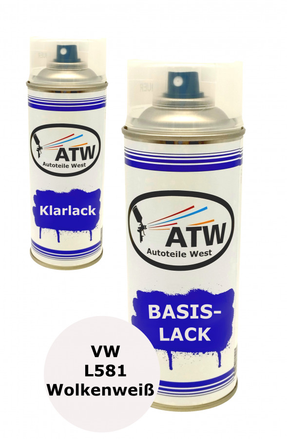 Autolack für VW L581 Wolkenweiß +400ml Klarlack Set